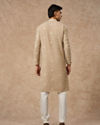 Manyavar Men Beige Georgette Kurta Churidar with Embroidery