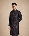 Manyavar Men Blue Georgette Kurta Pant Set