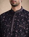 Manyavar Men Blue Georgette Kurta Pant Set