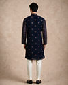 Manyavar Men Blue Georgette Kurta Pant Set