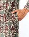 Manyavar Men Light Mid Green Georgette Kurta Pant with Print