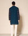 Manyavar Men Green Georgette Printed Kurta Pant Set