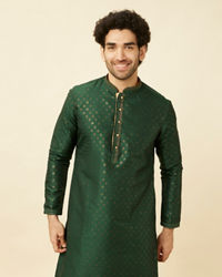 Manyavar Men Forest Green Buti Printed Kurta Set