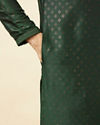 Manyavar Men Forest Green Buti Printed Kurta Set