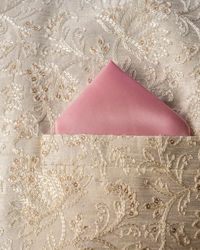 Manyavar Men Gleaming Pink Satin Pocket Square