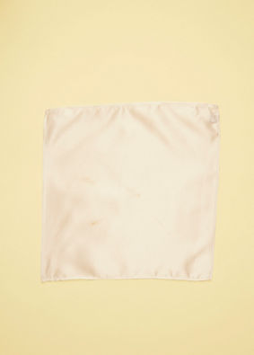 Manyavar Men Bright White Satin Pocket Square