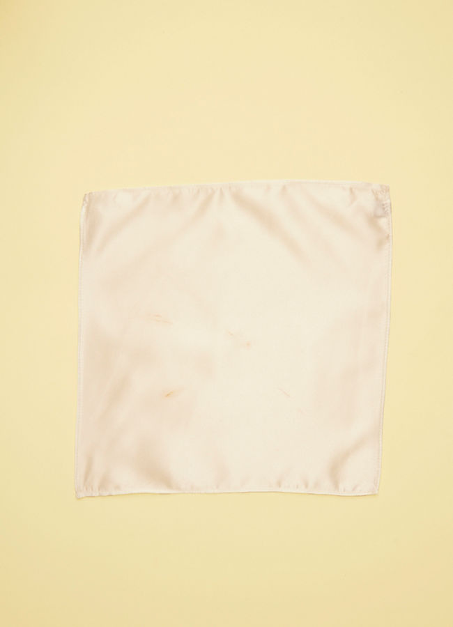 Manyavar Men Bright White Satin Pocket Square