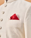 Manyavar Men Red Satin Pocket Square