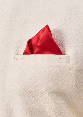 Manyavar Men Red Satin Pocket Square