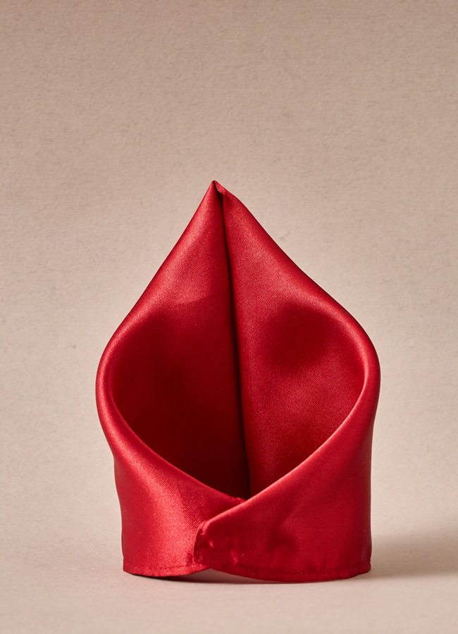 Manyavar Men Red Satin Pocket Square