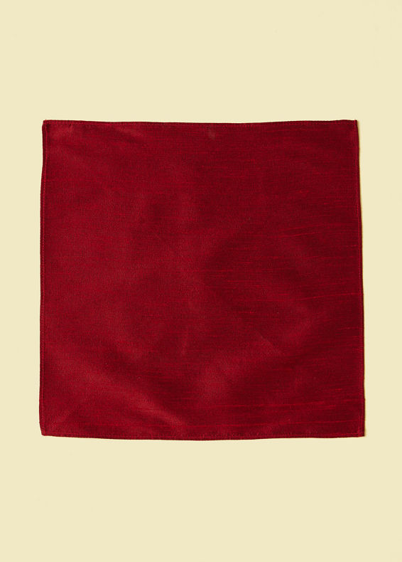 Manyavar Men Classic Maroon Self textured Pocket Square