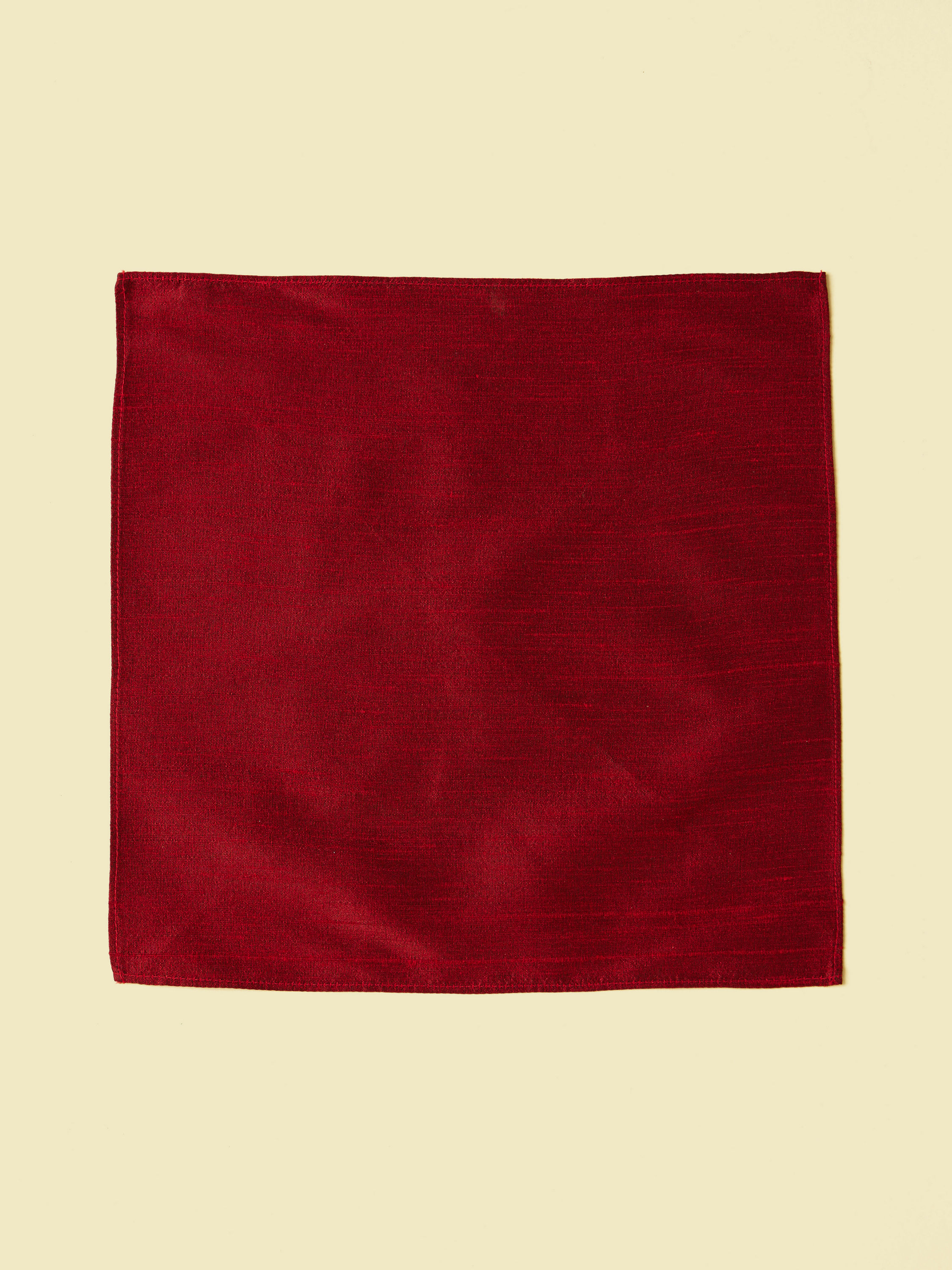 Manyavar Men Classic Maroon Self textured Pocket Square