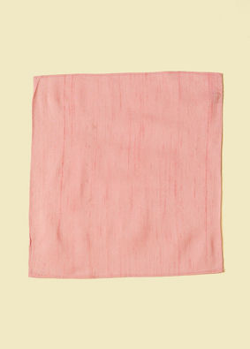Manyavar Men Classic Rani Pink Self textured Pocket Square
