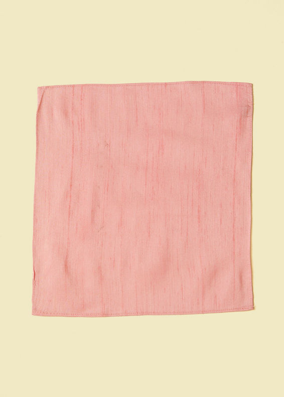 Manyavar Men Classic Rani Pink Self textured Pocket Square