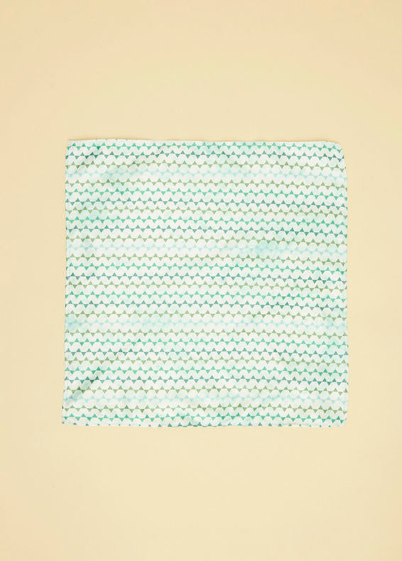 Manyavar Men Vibrant Blue Ribbon Printed Pocket Square