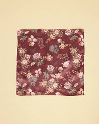 Manyavar Men Windsor Wine Floral Printed Pocket Square