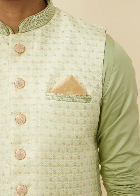 Manyavar Men Sand Beige Textured Pocket Square