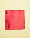 Manyavar Men True Red Satin Pocket Square