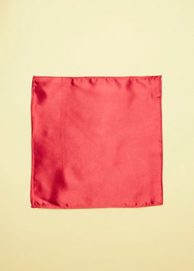 True Red Satin Pocket Square image number 1