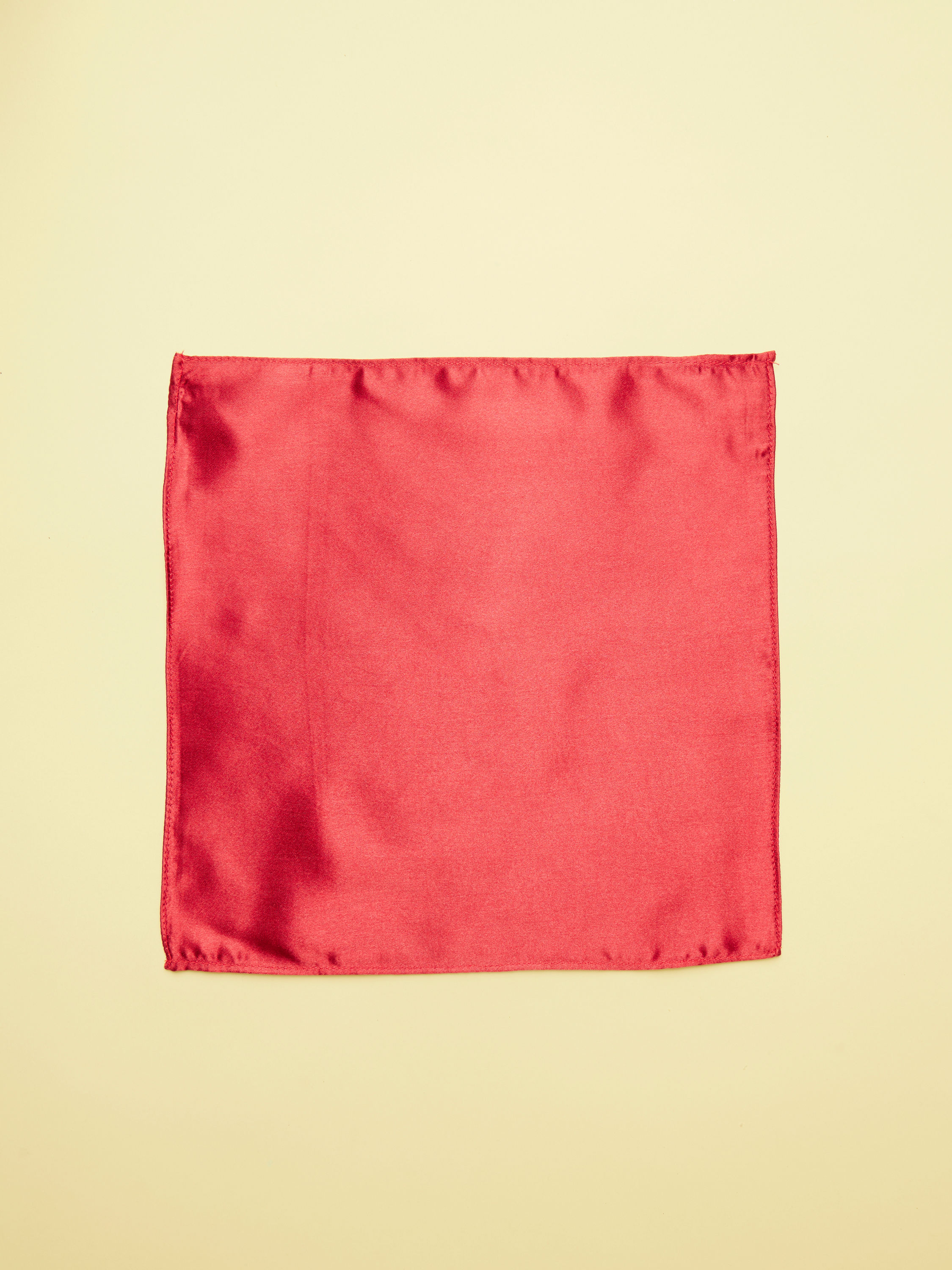 Manyavar Men True Red Satin Pocket Square