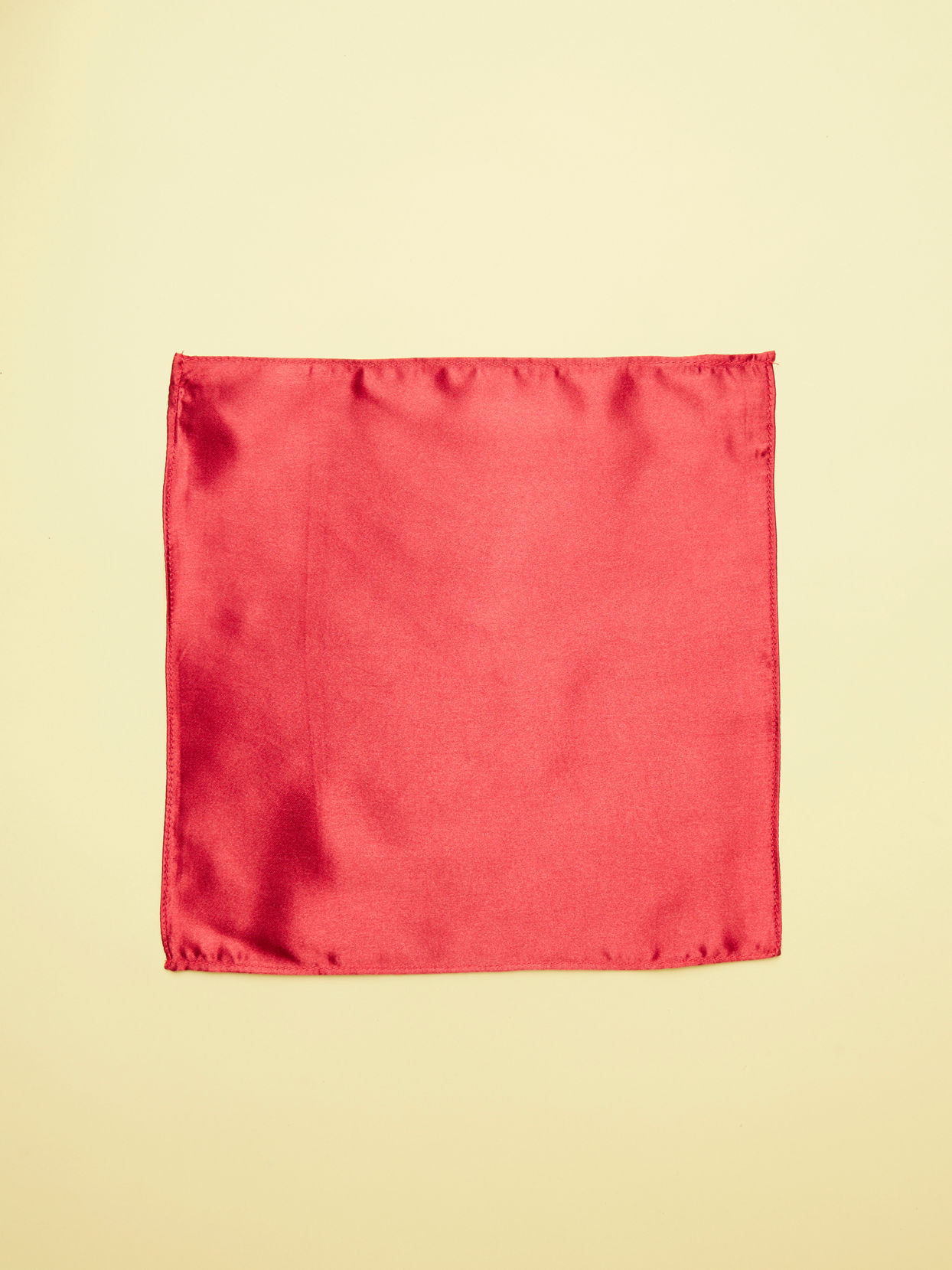 Manyavar Men True Red Satin Pocket Square