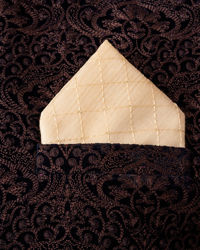 Manyavar Men Beige Luxury Pocket Square