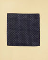 Manyavar Men Navy Blue Lattice Patterned Sequinned Pocket Square