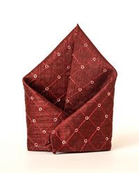 Manyavar Men Maroon Majesty Pocket Square