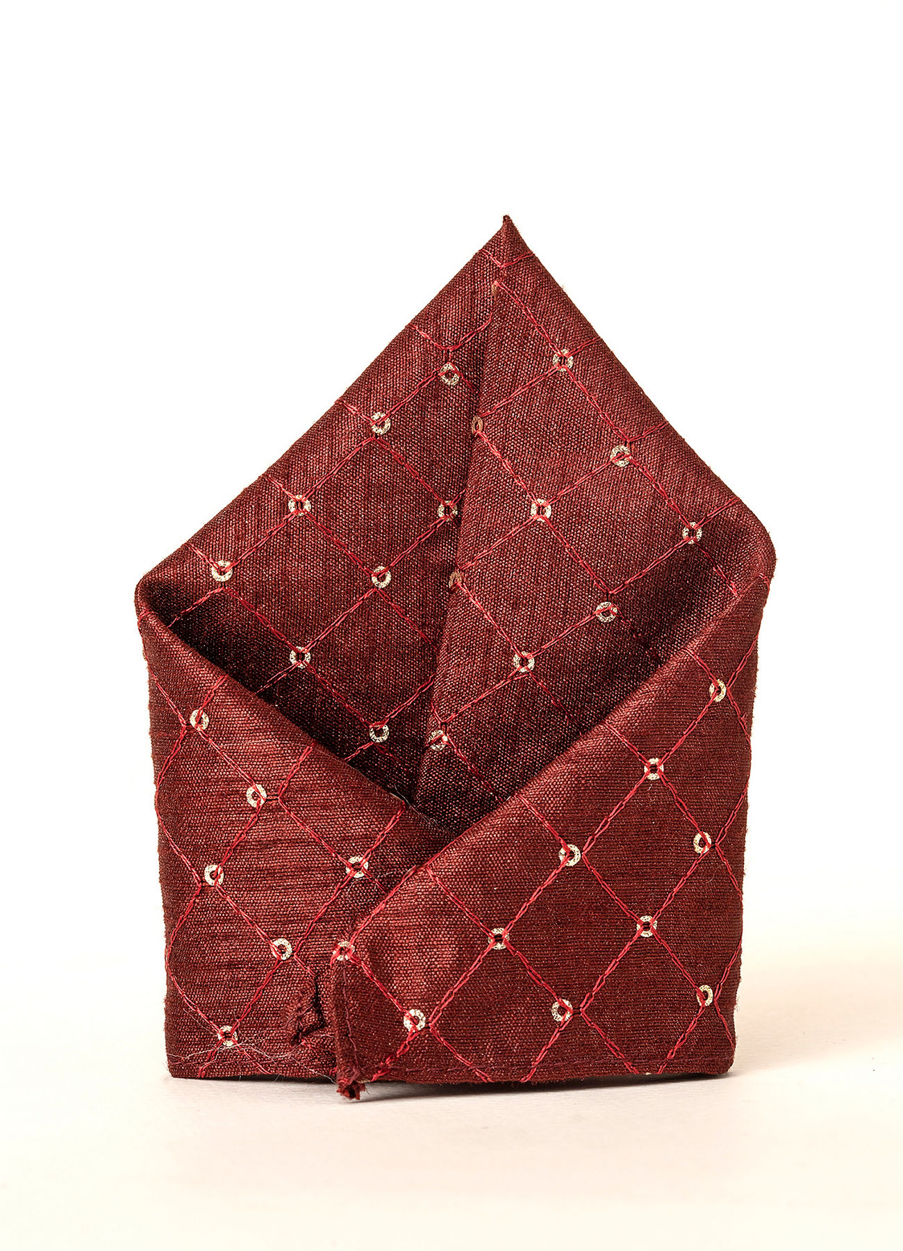 Manyavar Men Maroon Majesty Pocket Square