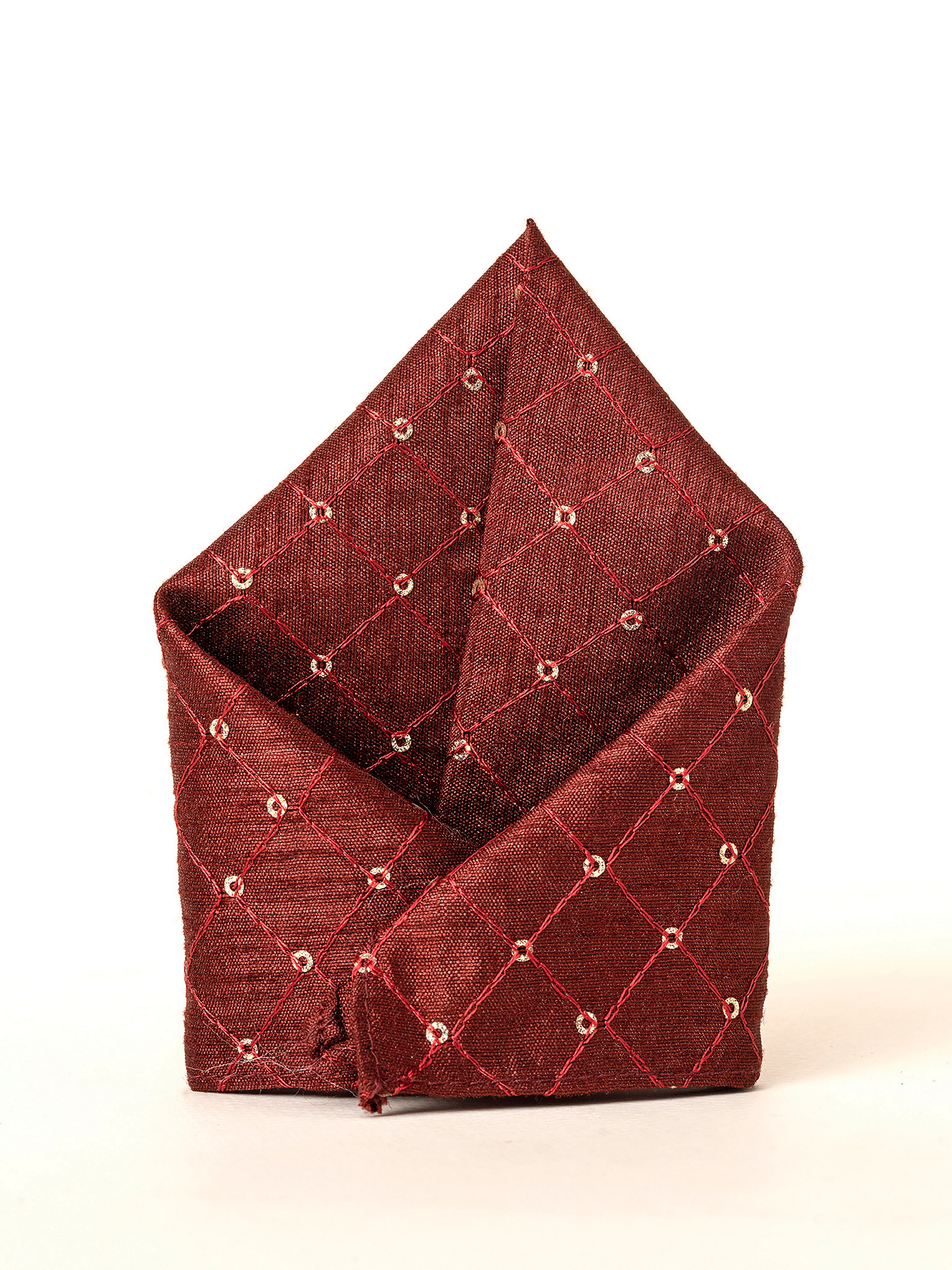 Manyavar Men Maroon Majesty Pocket Square