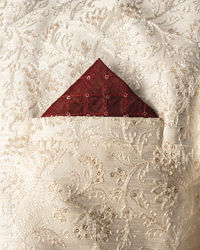 Manyavar Men Maroon Majesty Pocket Square