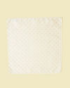 Manyavar Men Warm White Grid Patterned Pocket Square