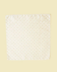 Manyavar Men Warm White Grid Patterned Pocket Square