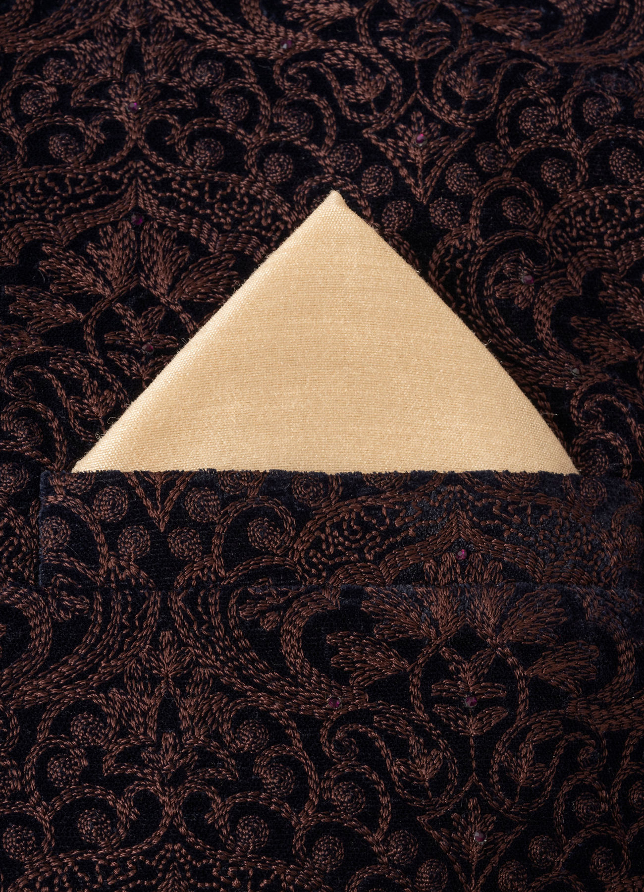 Manyavar Men Classic Beige Pocket Square