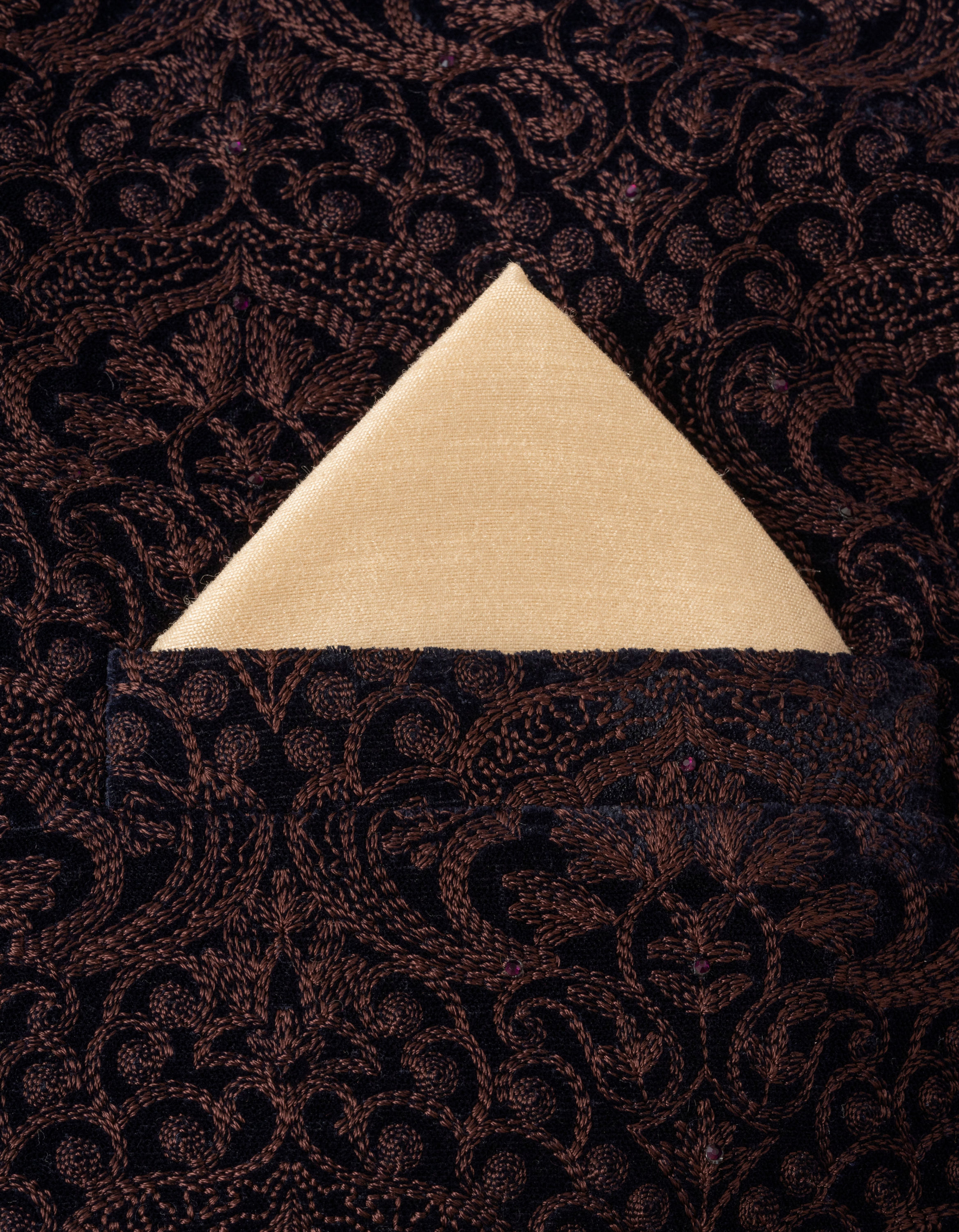 Manyavar Men Classic Beige Pocket Square