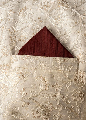 Manyavar Men Maroon Majesty Pocket Square