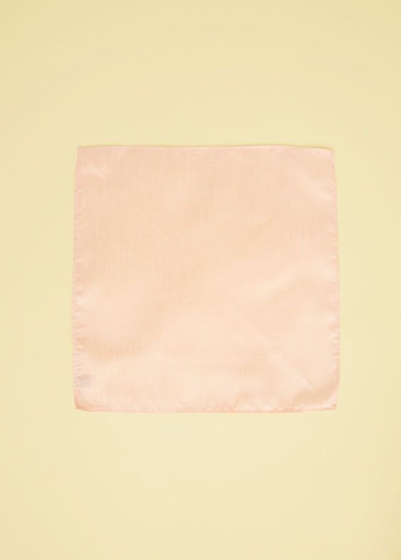 Manyavar Men Peach Pink Textured Pocket Square