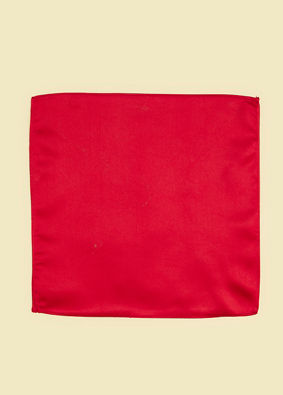 Manyavar Men Regal Red Satin Pocket Square