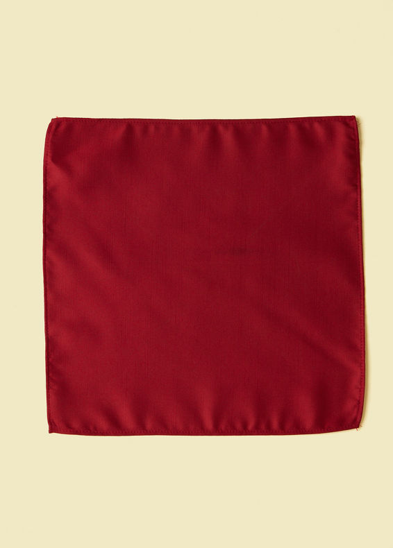 Manyavar Men Classic Red Satin Pocket Square