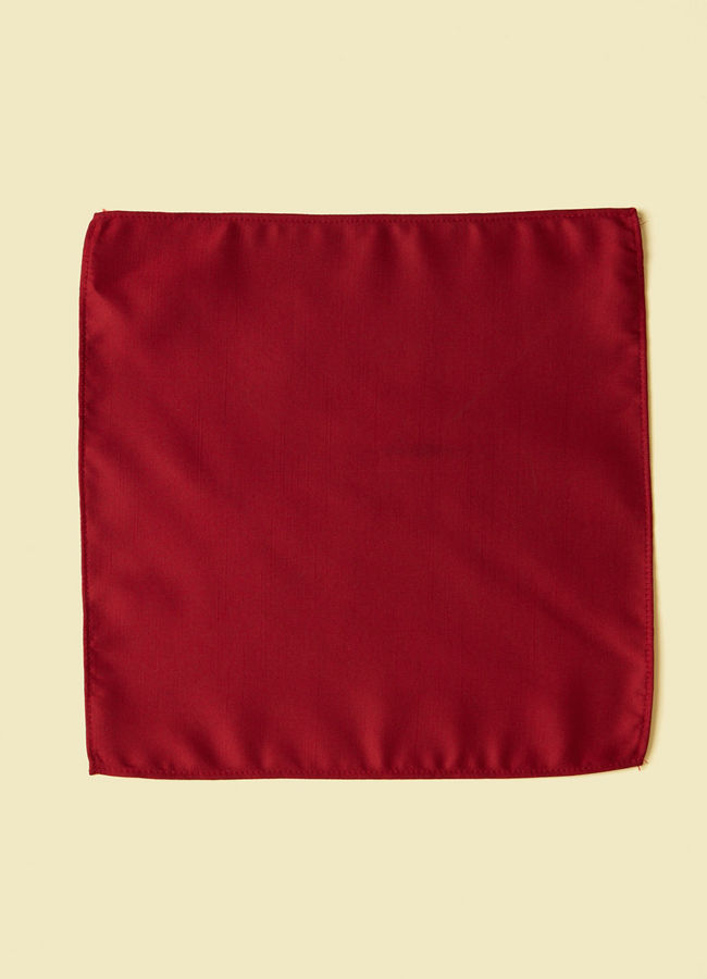 alt message - Manyavar Men Classic Red Satin Pocket Square image number 1