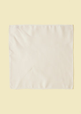 Manyavar Men White Satin Pocket Square