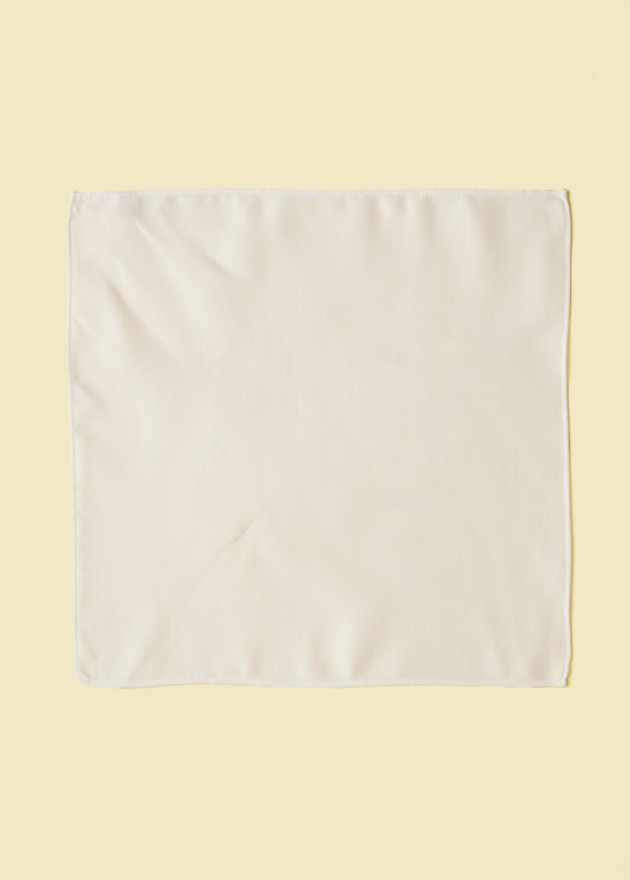 Manyavar Men White Satin Pocket Square