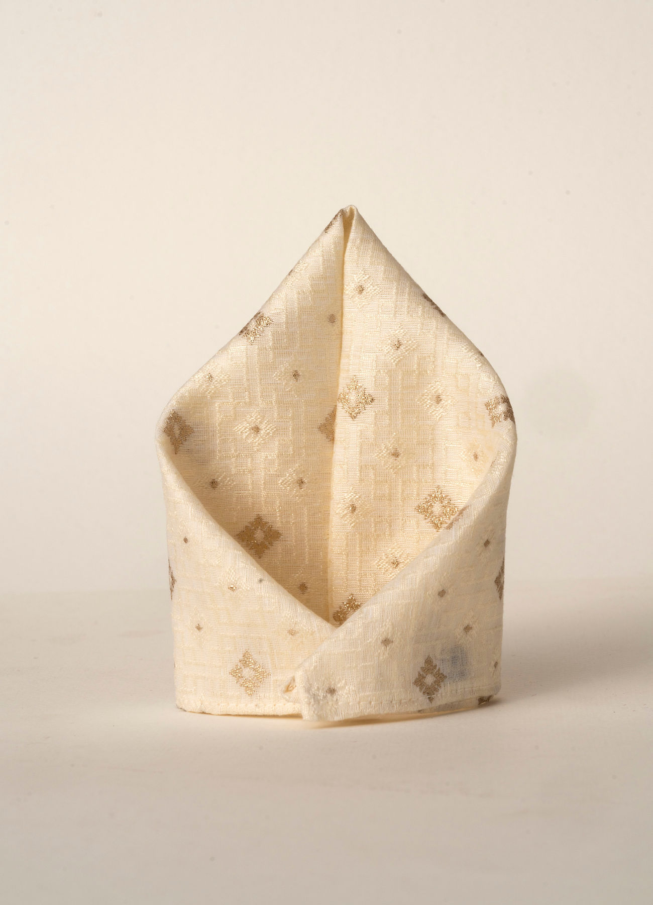 Manyavar Men Elegant Cream Pocket Square