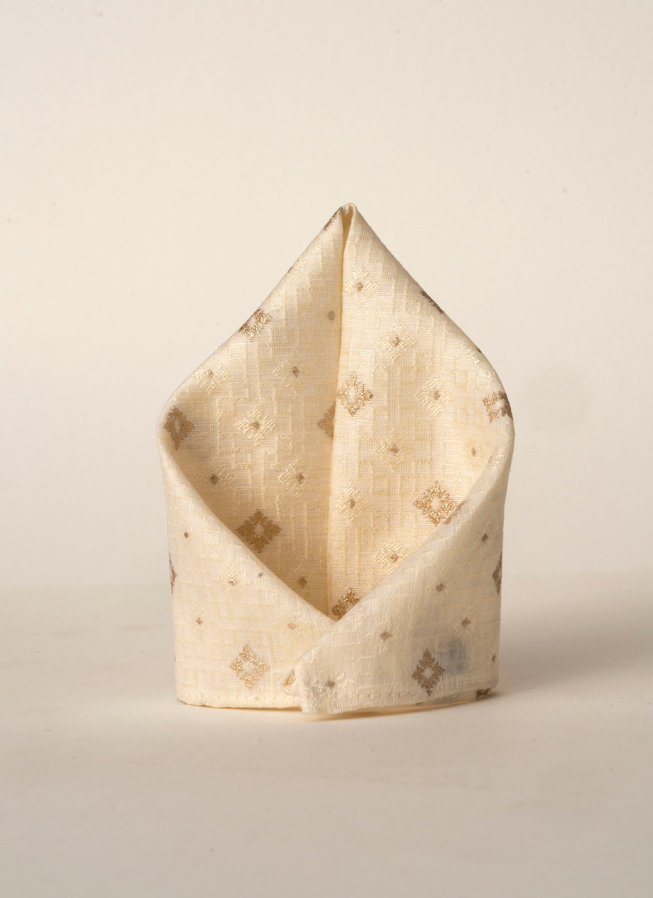 Manyavar Men Elegant Cream Pocket Square