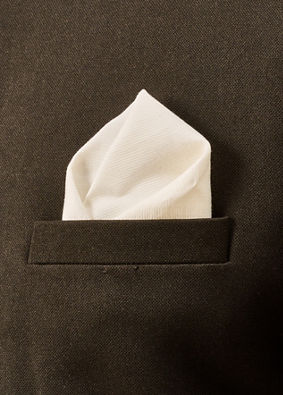 Manyavar Men Cream Blended Viscose Pocket Square