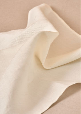 Manyavar Men Cream Blended Viscose Pocket Square
