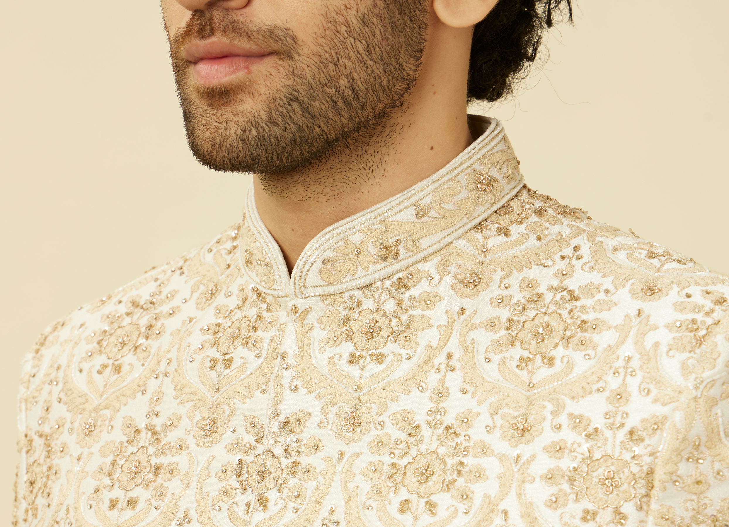 Twamev Men Royal Beige Sherwani Affair