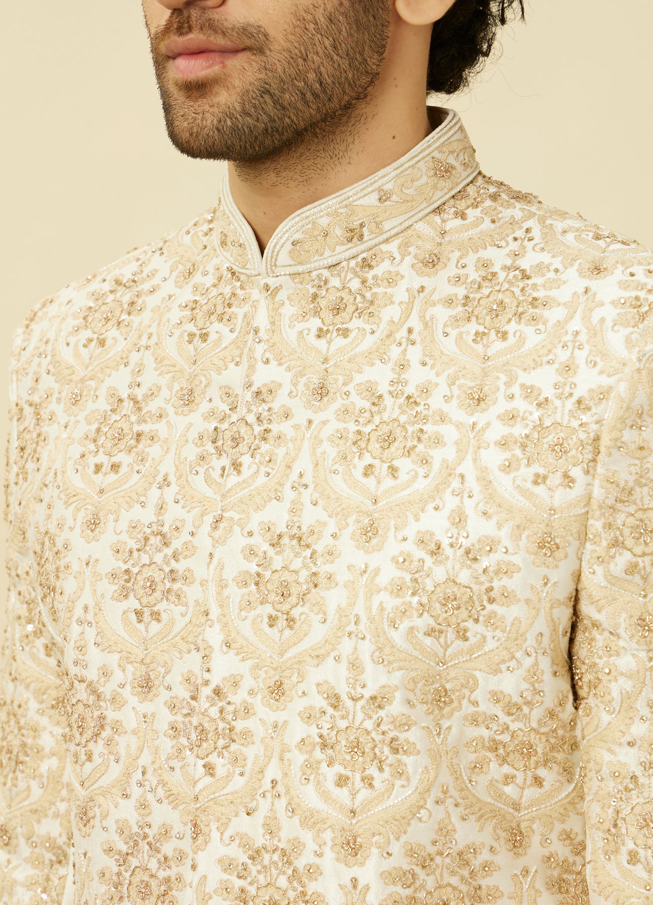 Twamev Men Royal Beige Sherwani Affair