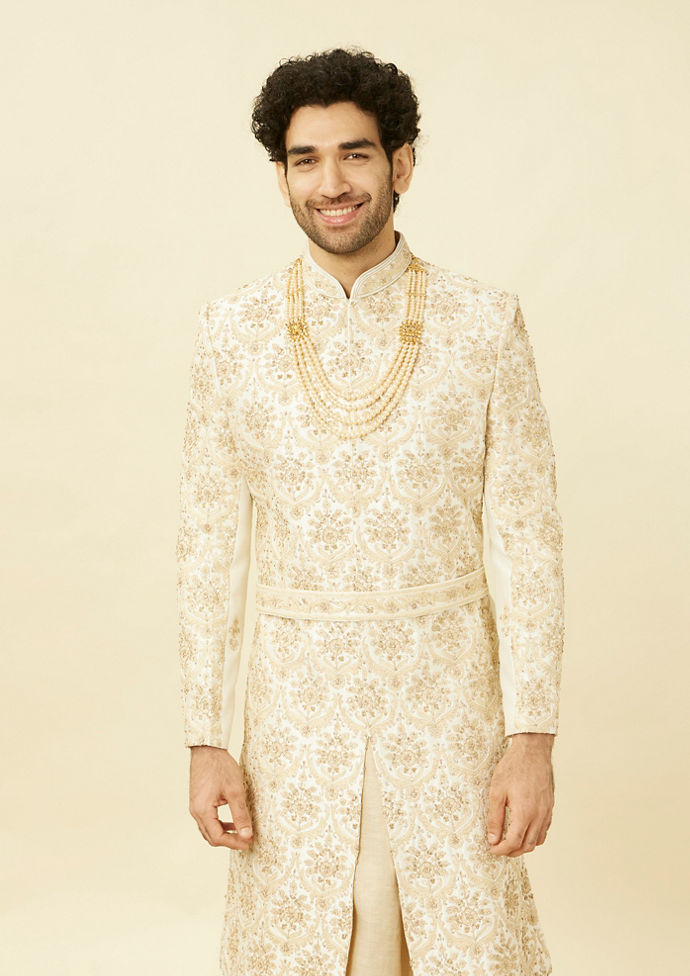 Twamev Men Royal Beige Sherwani Affair