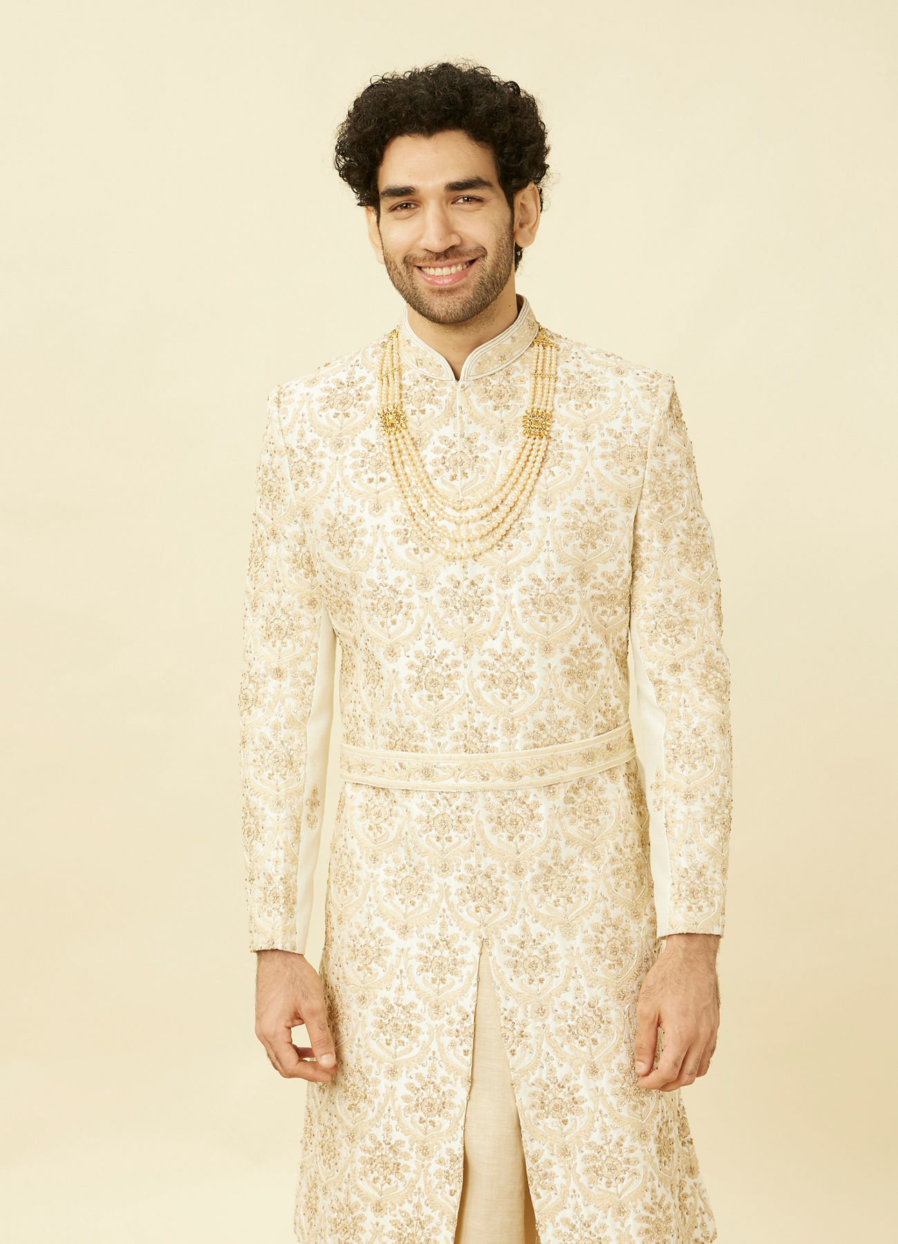 Twamev Men Royal Beige Sherwani Affair